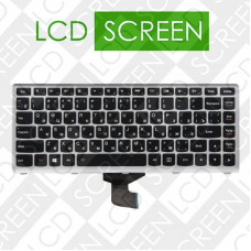 Клавиатура для ноутбука LENOVO (Z400) rus, black, silver frame, подсветка клавиш, 25-205860