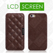 Чехол iCarer для iPhone 5/5S Classic Check Brown (side-open) (RIP519)