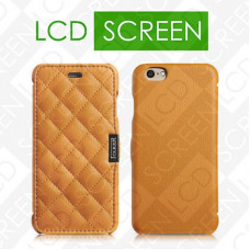 Чехол iCarer для iPhone 6 Microfiber Check Brown (side-open) (RIP604)