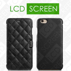 Чехол iCarer для iPhone 6 Microfiber Check Black (side-open) (RIP604)