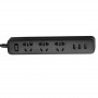 Сетевой фильтр Xiaomi Mi Power Strip 3 розетки, 3 USB, черный, удлинитель