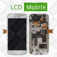Дисплей для Samsung Galaxy S4 mini I9190, I9192, I9195 с сенсорным экраном, белый с рамкой, модуль ( дисплей + тачскрин )