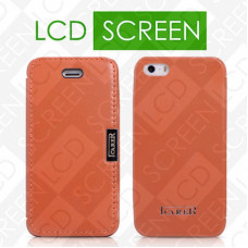 Чехол iCarer для iPhone 5/5S Luxury Orange (side-open) (RIP514)