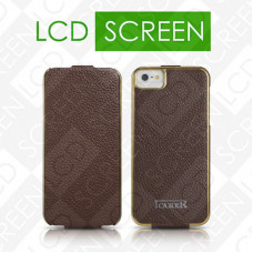 Чехол iCarer для iPhone 5/5S Electroplating Brown (flip) (RIP512)