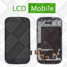 Дисплей для Samsung Galaxy S3 Duos I9300I, Galaxy S3 Neo I9301 с сенсорным экраном, черный с рамкой, модуль ( дисплей + тачскрин )