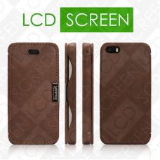 Чехол iCarer для iPhone 5/5S Vintage Brown (side-open) (RIP527)