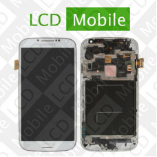 Дисплей для Samsung Galaxy S4 I9500 с сенсорным экраном, белый с рамкой, модуль ( дисплей + тачскрин )