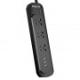 Сетевой фильтр Philips 3 розетки, 3 USB 5312K, черный, удлинитель