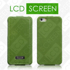 Чехол iCarer для iPhone 5/5S Luxury Green (flip) (RIP515)