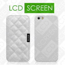 Чехол iCarer для iPhone 5/5S Classic Check White (side-open) (RIP519)