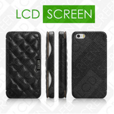Чехол iCarer для iPhone 5/5S Classic Check Black (side-open) (RIP519)