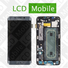 Дисплей для Samsung Galaxy S6 Edge G928 с сенсорным экраном, серебристый с рамкой, модуль ( дисплей + тачскрин )
