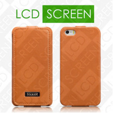 Чехол iCarer для iPhone 5/5S Luxury Orange (flip) (RIP515)