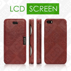 Чехол iCarer для iPhone 5/5S Vintage Red (side-open) (RIP527)