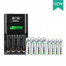Зарядное устройство Delipow DLP-409 для аккумуляторов АА/ААА 4 слота + 4 аккумулятора AA 3000 mAh и 4 аккумулятора AAA 1100 mAh