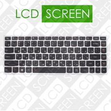 Клавиатура для ноутбука LENOVO (G40-30, G40-45, G40-70, Z40-70, Z40-75, Flex 2-14) rus, black, silver frame, подсветка клавиш, 25-214521