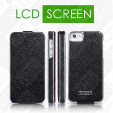 Чехол iCarer для iPhone 5/5S Electroplating Black (flip) (RIP512)